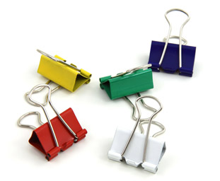 colorful binder clips